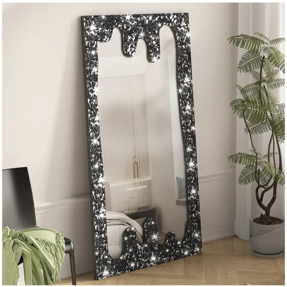 Rewallpaper Black Glitter Contact Paper For Dresser Cabinets 15.8inx23ft Moder
